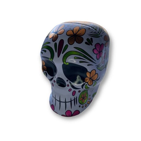 Dia De Los Muertos Day of the Dead Metal Skull Box - Picture 9 of 9